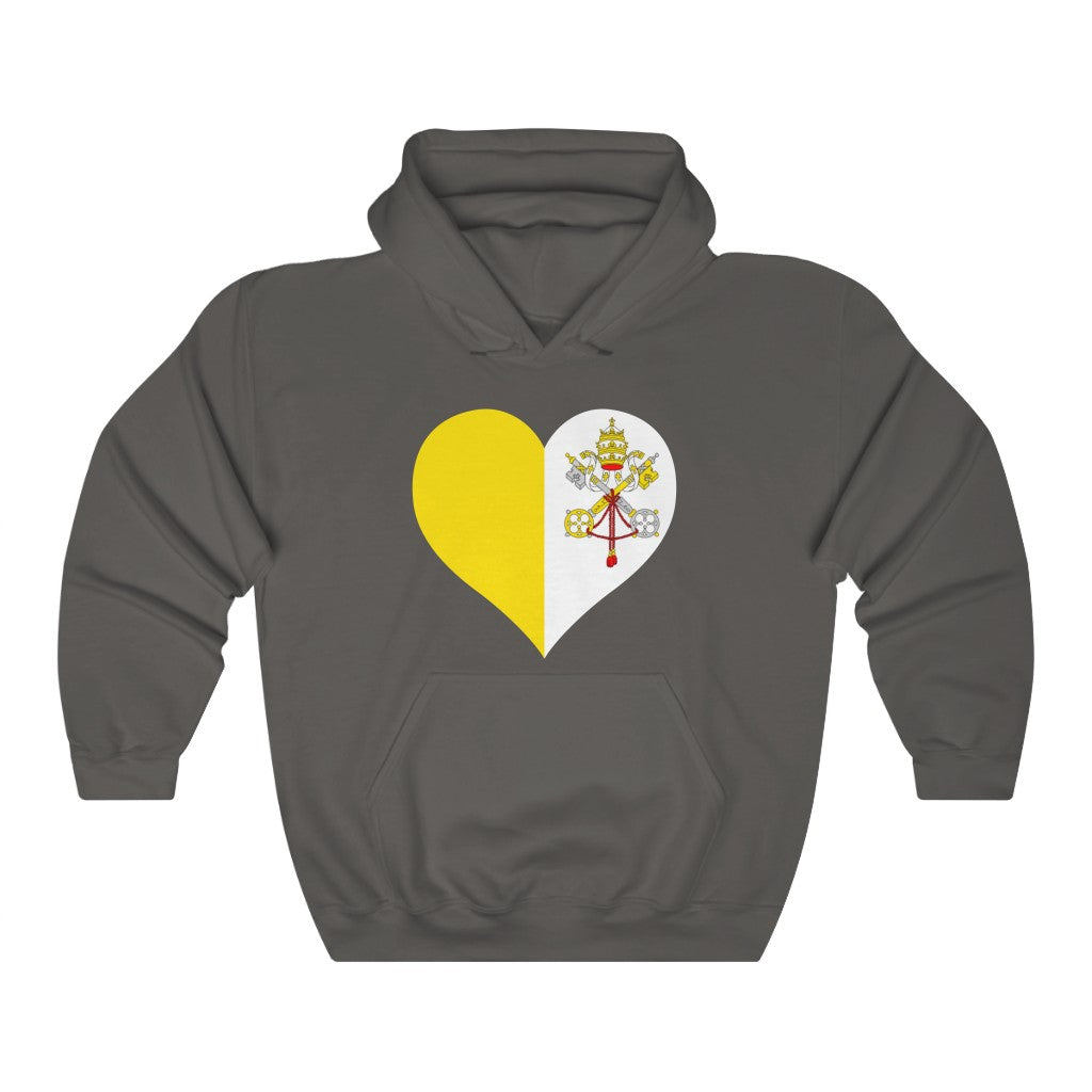 Holy See Heart Flag Hoodie Sweatshirt - Unisex