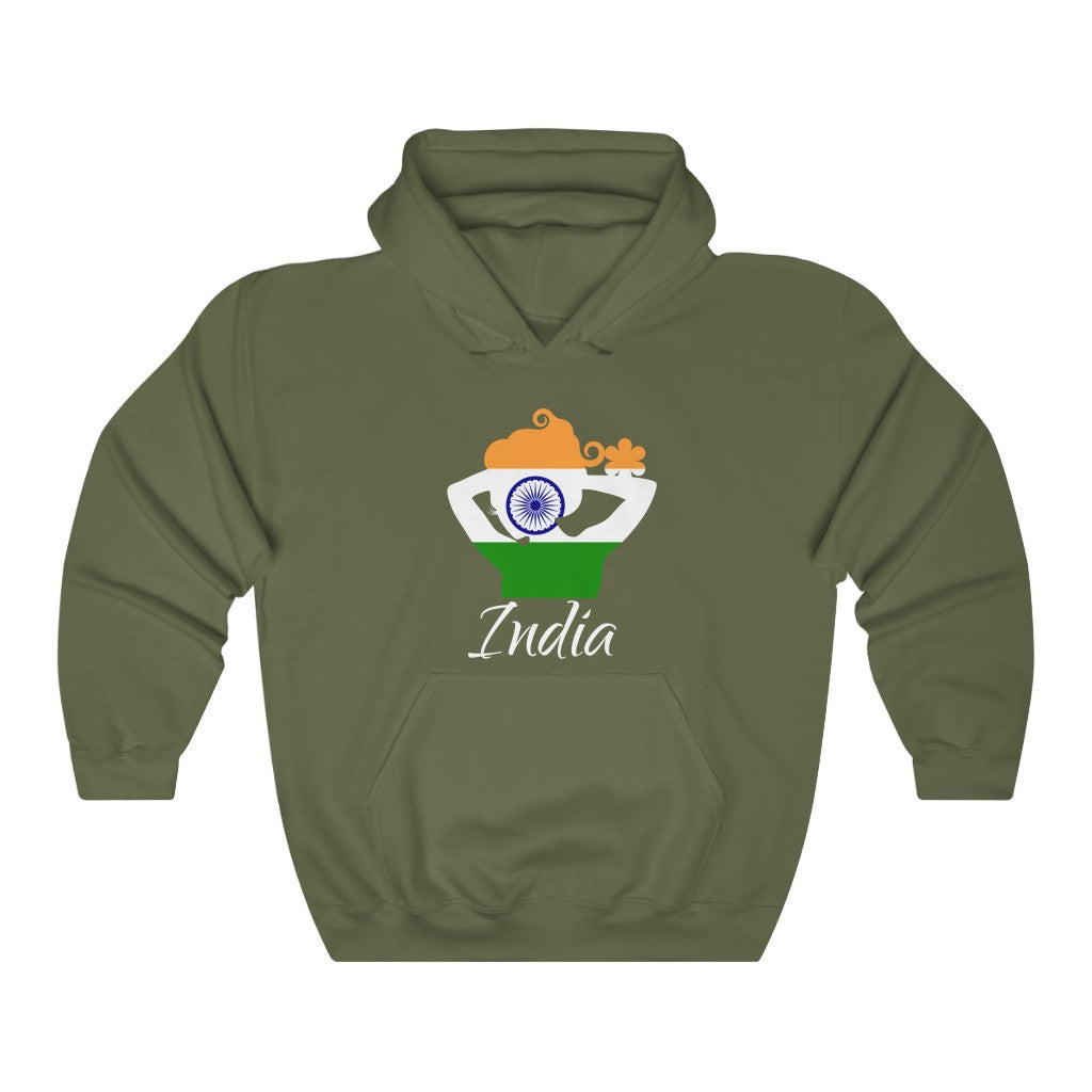 India Lady Flag Hoodie Sweatshirt 2 - Unisex