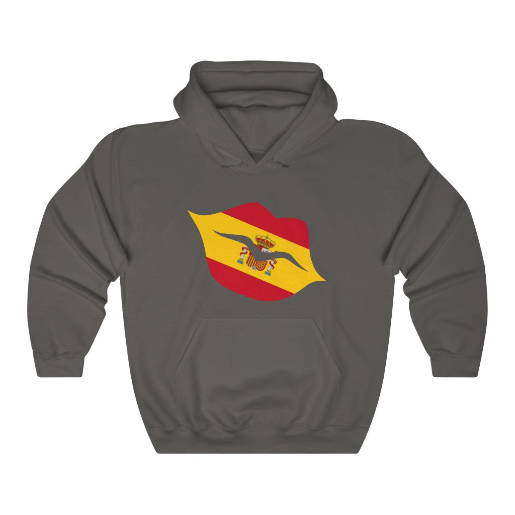Spain Lips Flag Hoodie Sweatshirt - Unisex