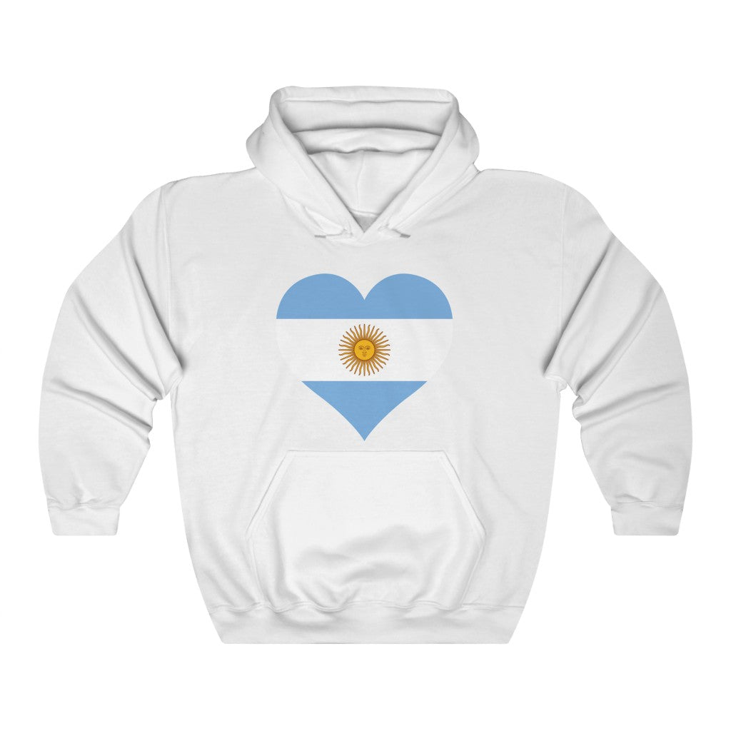 Argentina Heart Flag Hoodie Sweatshirt - Unisex
