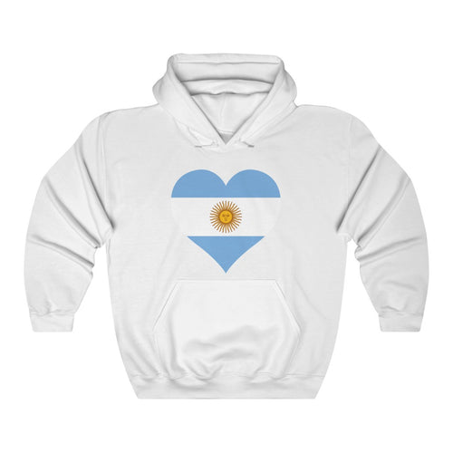 Argentina Heart Flag Hoodie Sweatshirt - Unisex