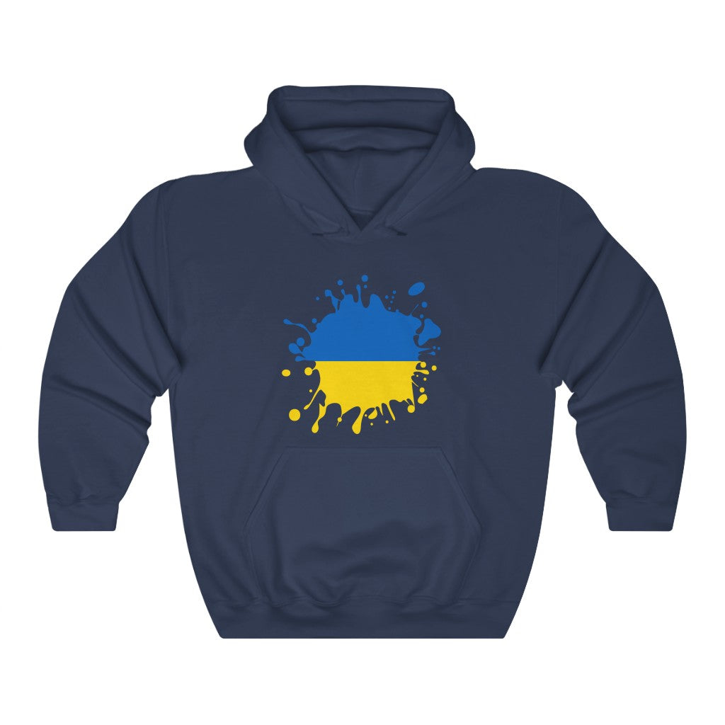 Ukraine Splat Flag Hoodie Sweatshirt - Unisex