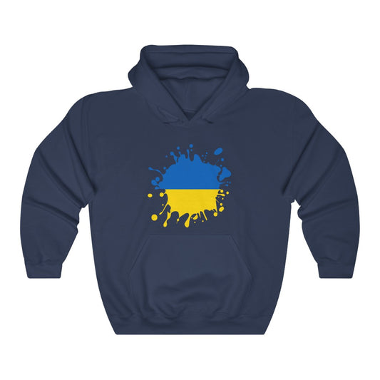 Ukraine Splat Flag Hoodie Sweatshirt - Unisex