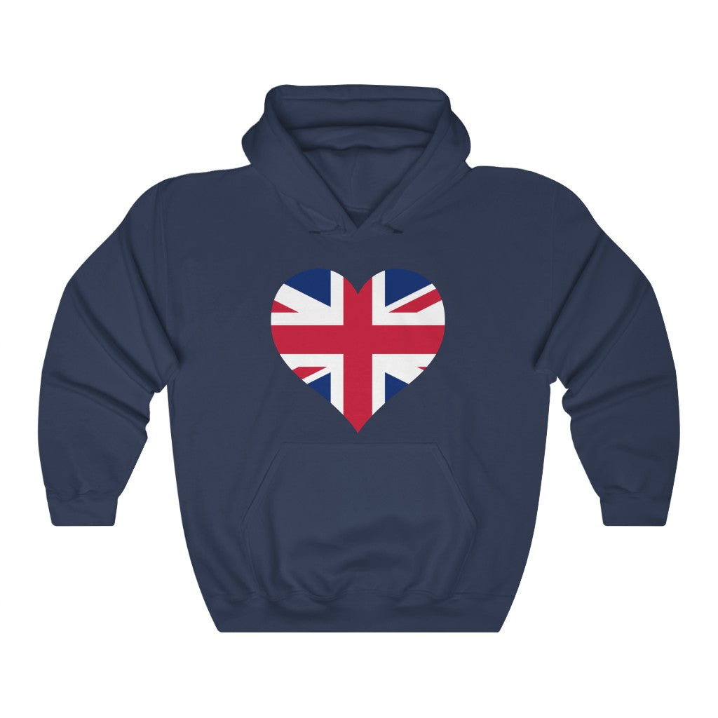United Kingdom Heart Flag Hoodie Sweatshirt - Unisex