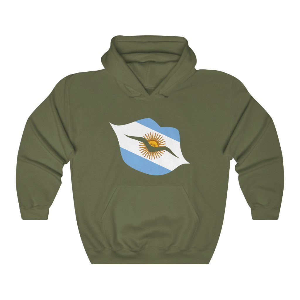 Argentina Lips Flag Hoodie Sweatshirt - Unisex