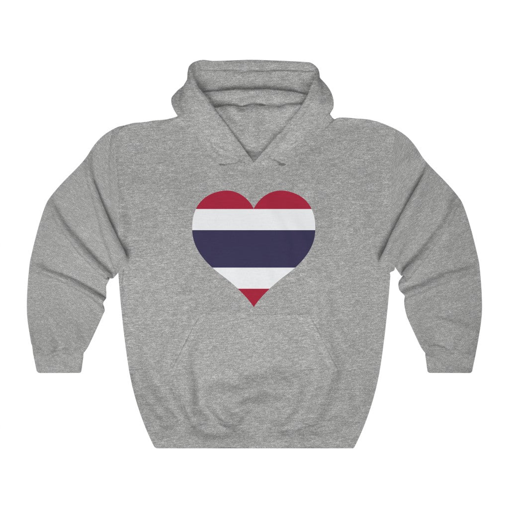 Thailand Heart Flag Hoodie Sweatshirt - Unisex