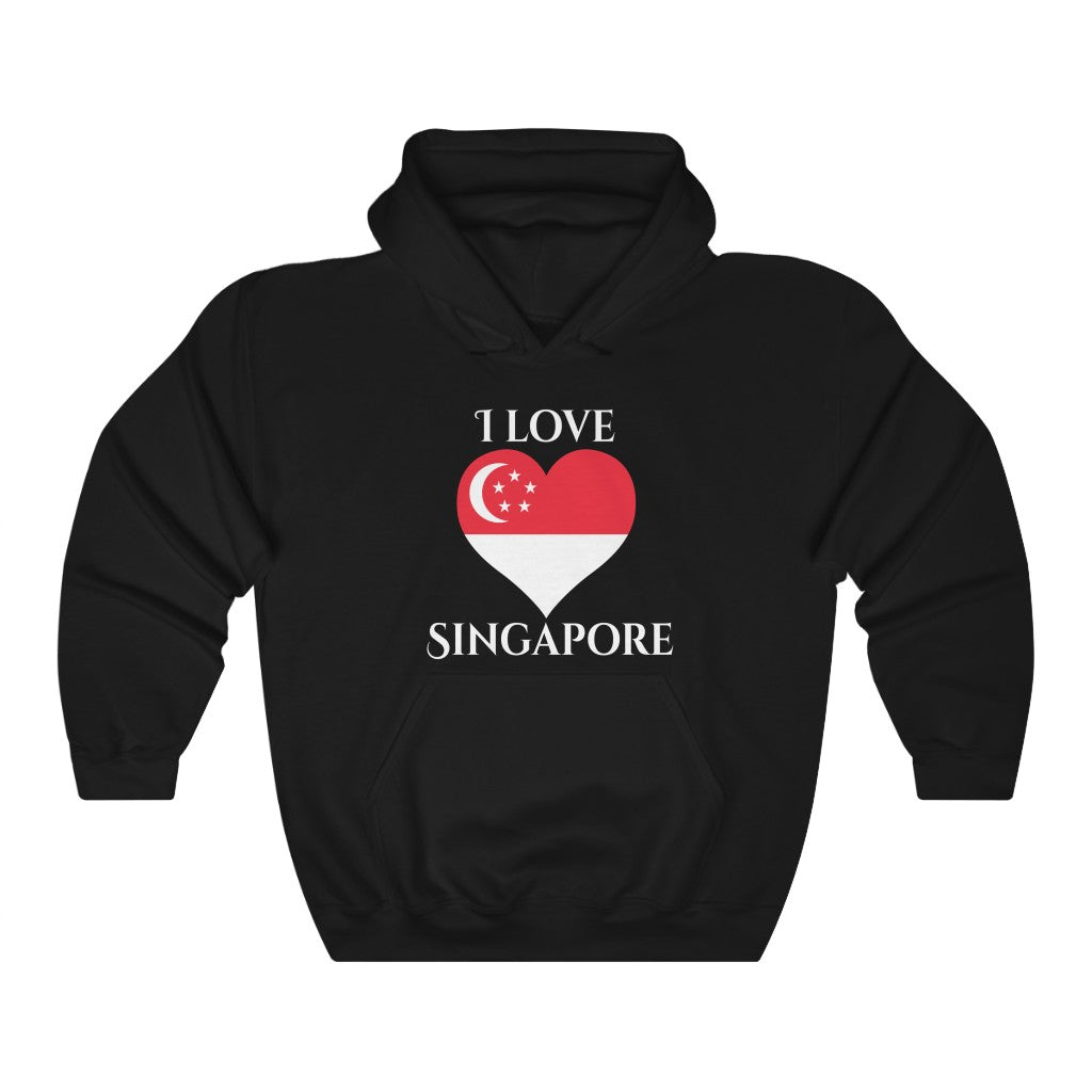 Singapore Heart Flag Hoodie Sweatshirt 2 - Unisex
