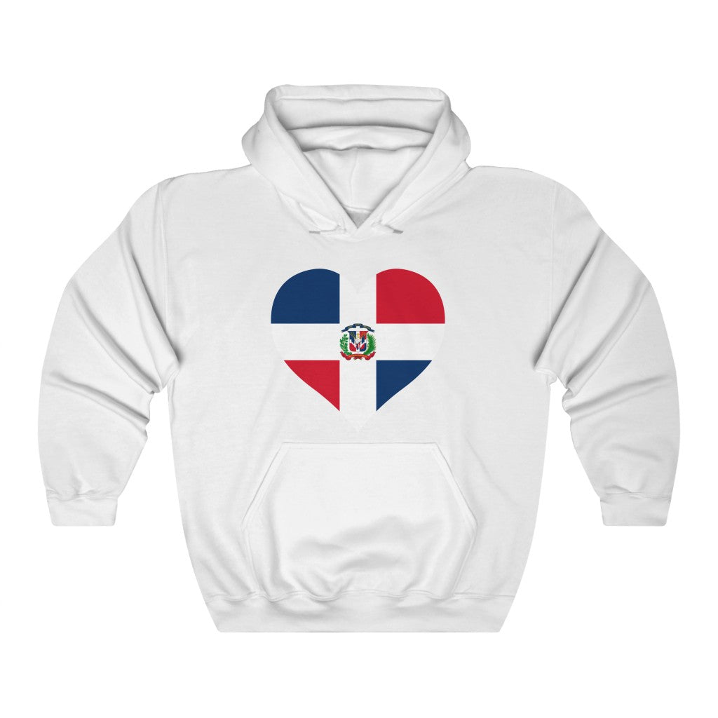 Dominican Republic Heart Flag Hoodie Sweatshirt - Unisex