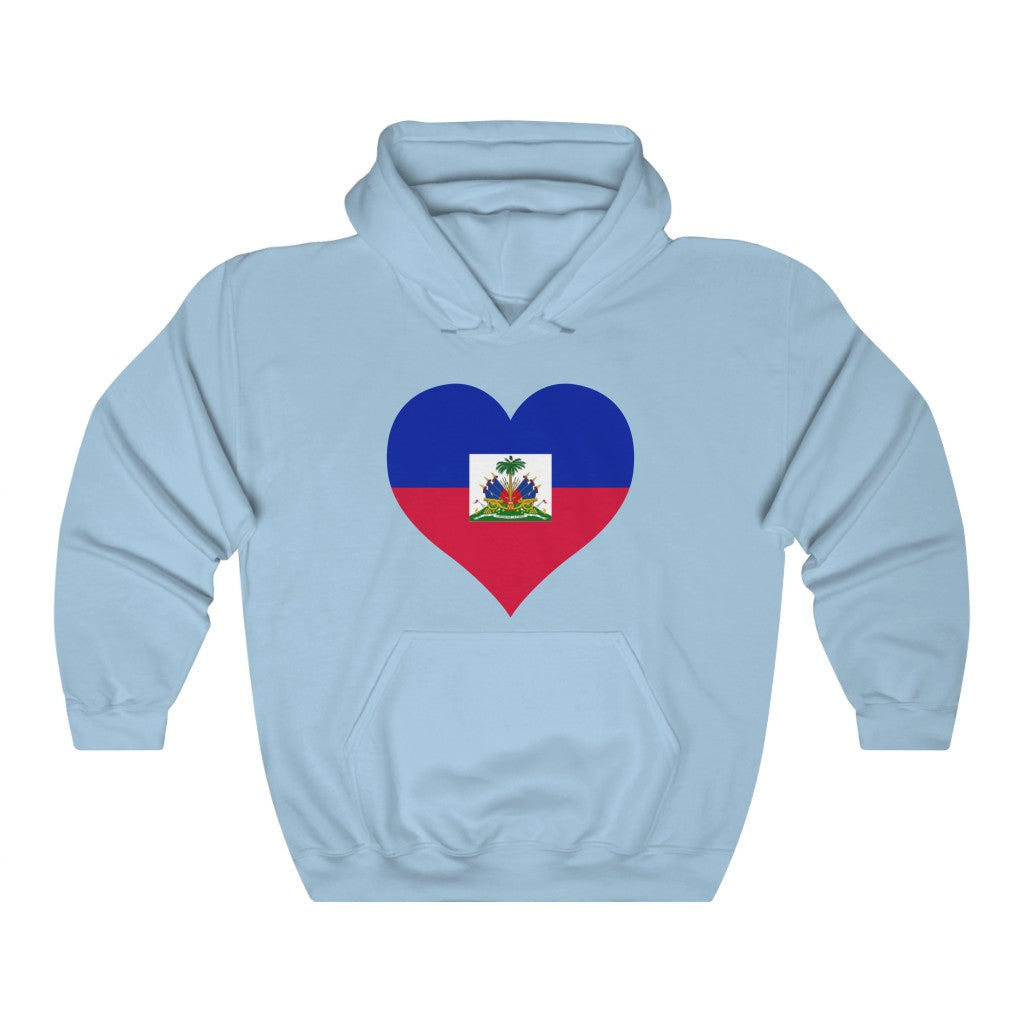 Haiti Heart Flag Hoodie Sweatshirt - Unisex