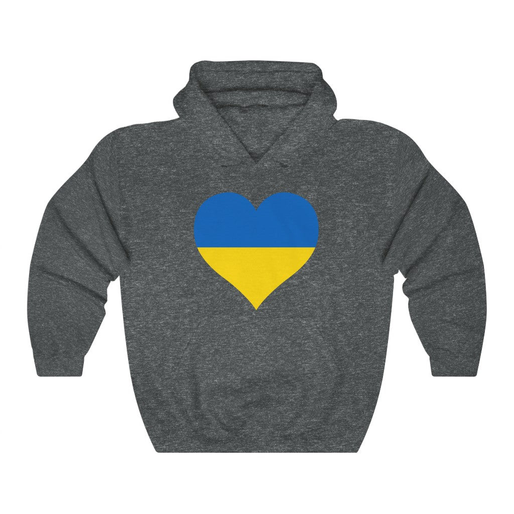 Ukraine Heart Flag Hoodie Sweatshirt - Unisex