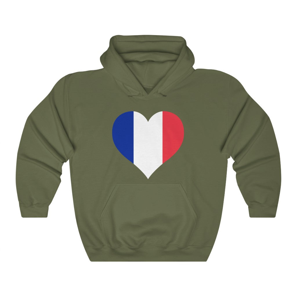 France Heart Flag Hoodie Sweatshirt - Unisex