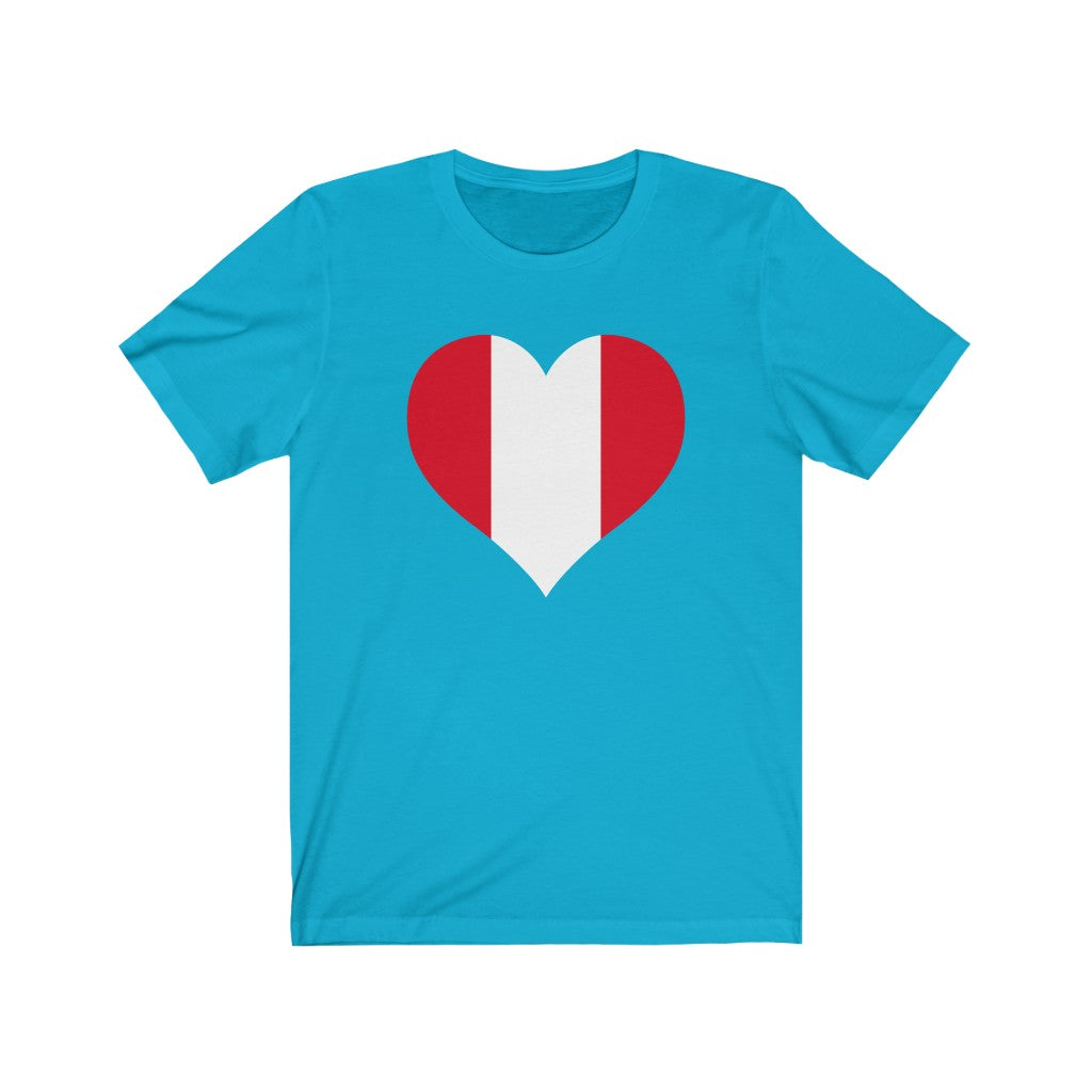 Peru Heart Flag Premium Tee - Unisex