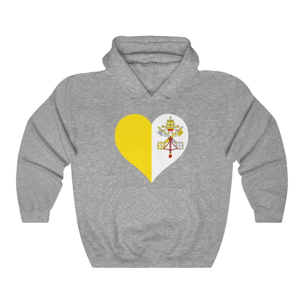 Holy See Heart Flag Hoodie Sweatshirt - Unisex