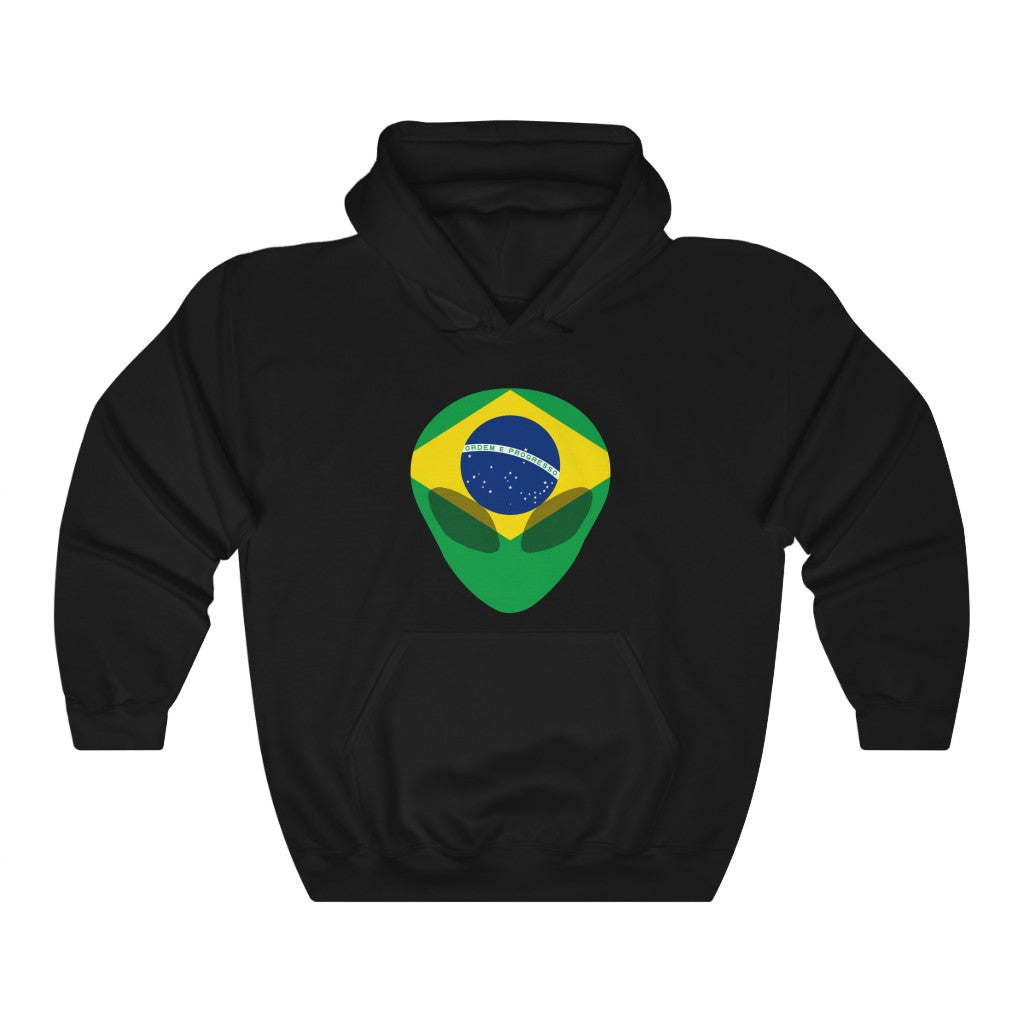Brazil Alien Flag Hoodie Sweatshirt - Unisex