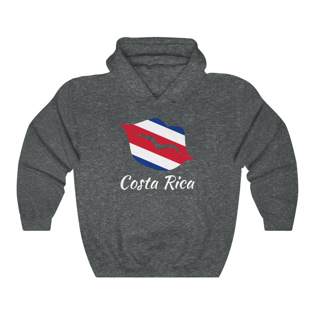 Costa Rica Lips Flag Hoodie Sweatshirt 2 - Unisex