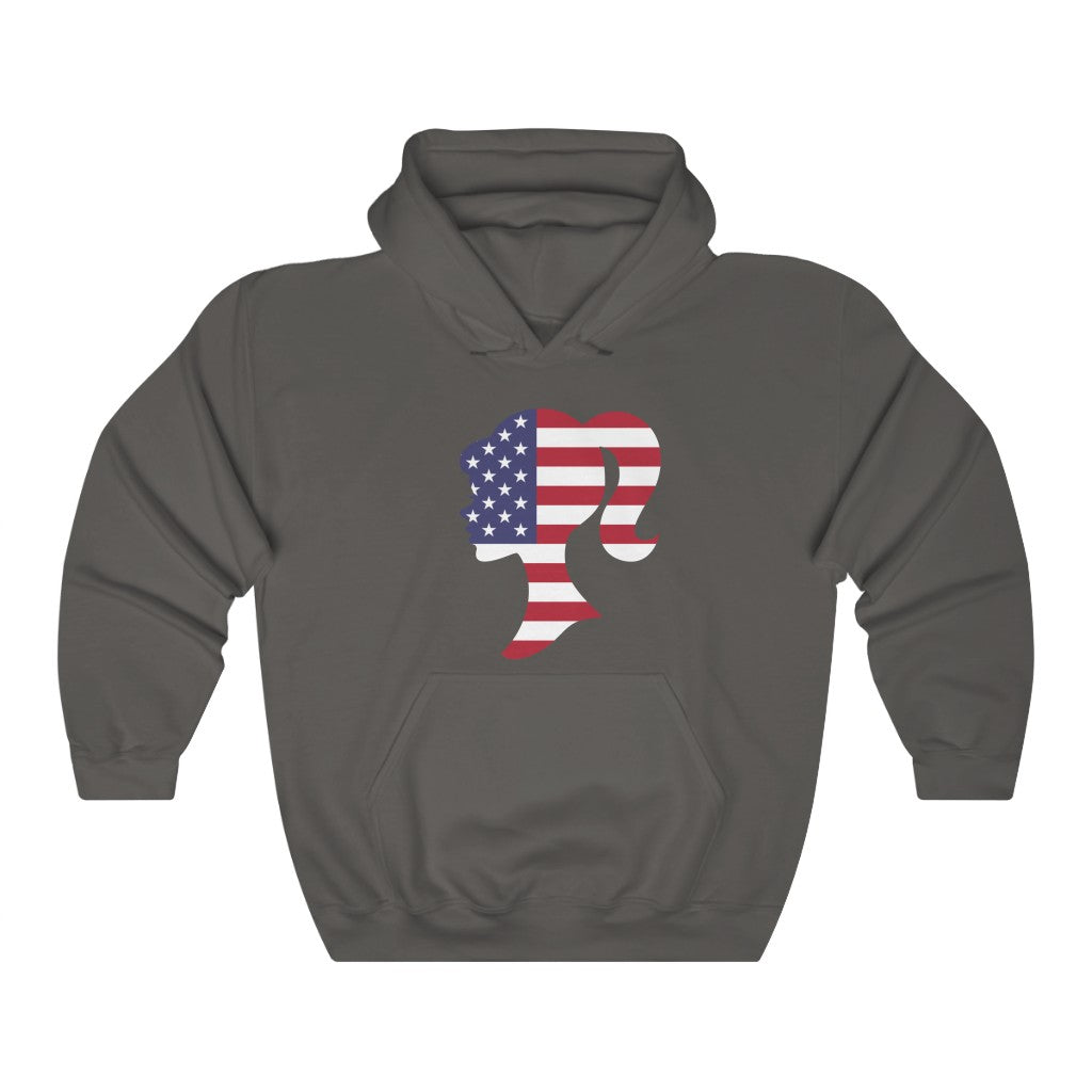 United States of America Girl Flag Hoodie Sweatshirt - Unisex