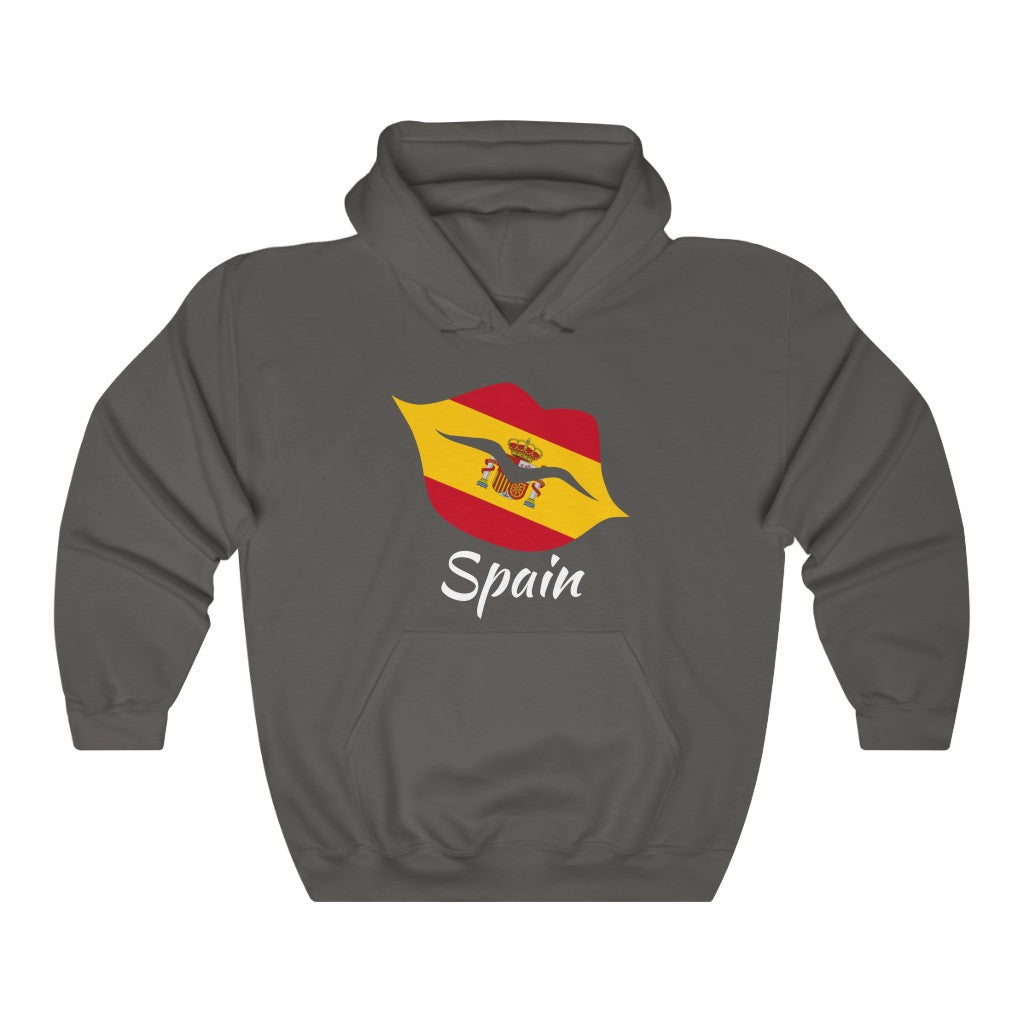 Spain Lips Flag Hoodie Sweatshirt 2 - Unisex