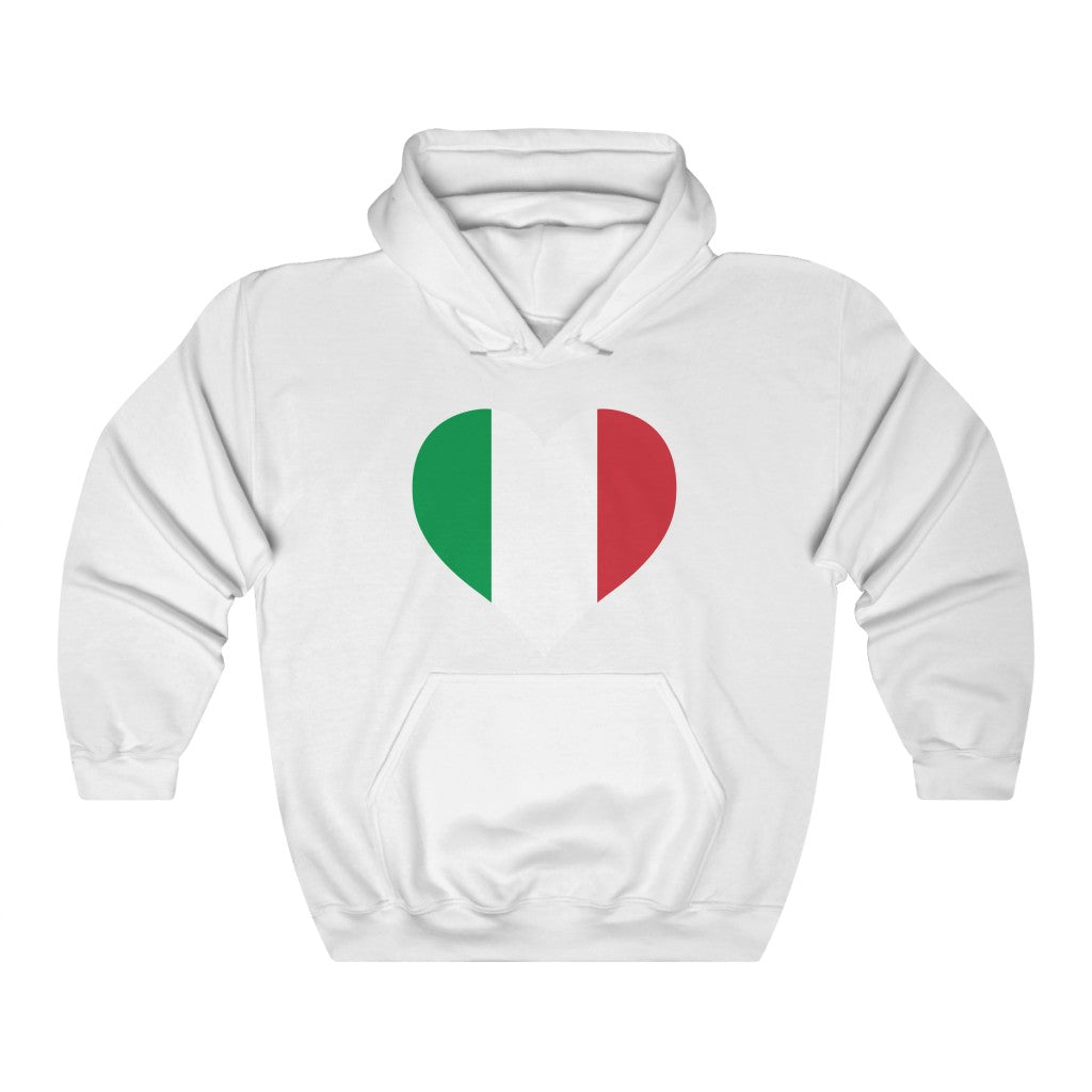 Italy Heart Flag Hoodie Sweatshirt - Unisex
