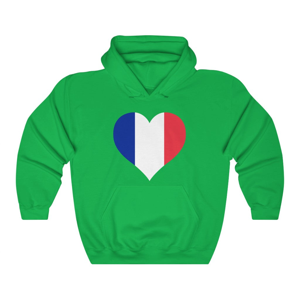 France Heart Flag Hoodie Sweatshirt - Unisex