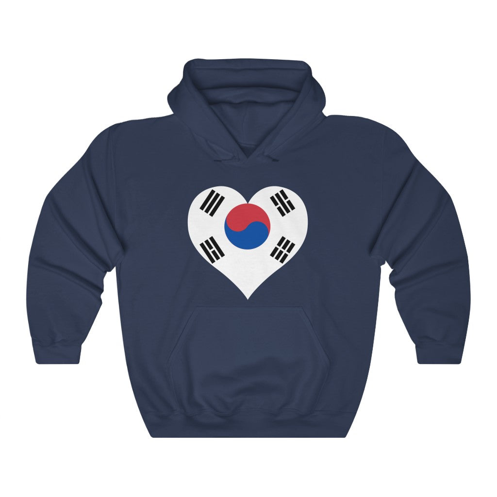South Korea Heart Flag Hoodie Sweatshirt - Unisex