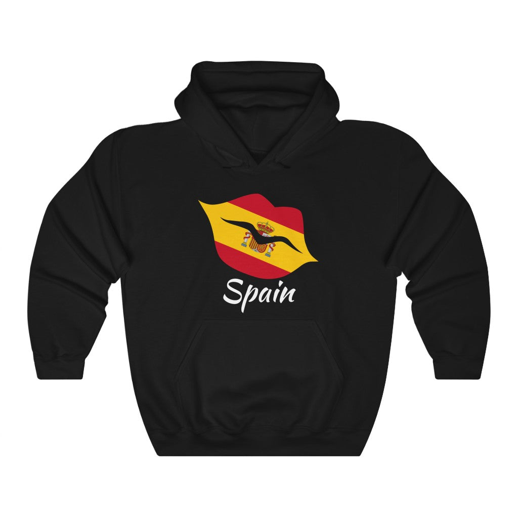 Spain Lips Flag Hoodie Sweatshirt 2 - Unisex