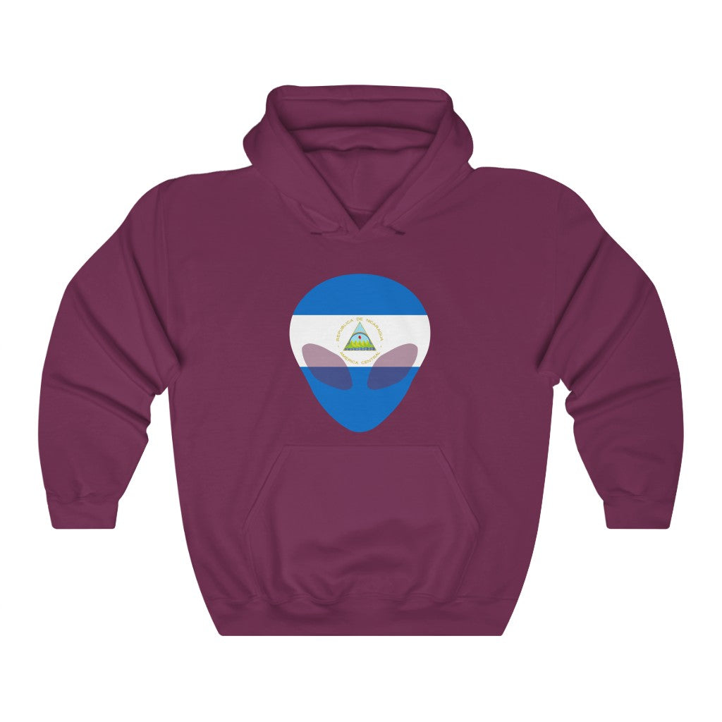 Nicaragua Alien Flag Hoodie Sweatshirt - Unisex