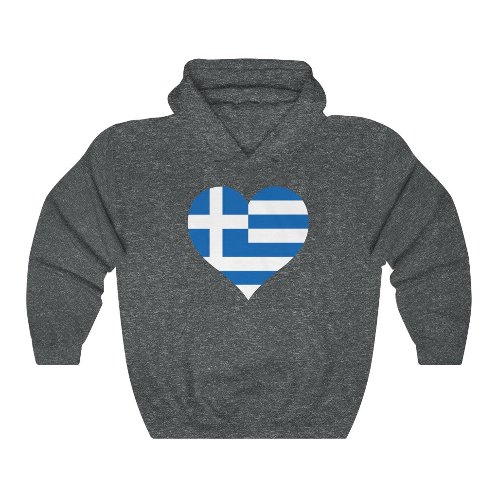Greece Heart Flag Hoodie Sweatshirt - Unisex