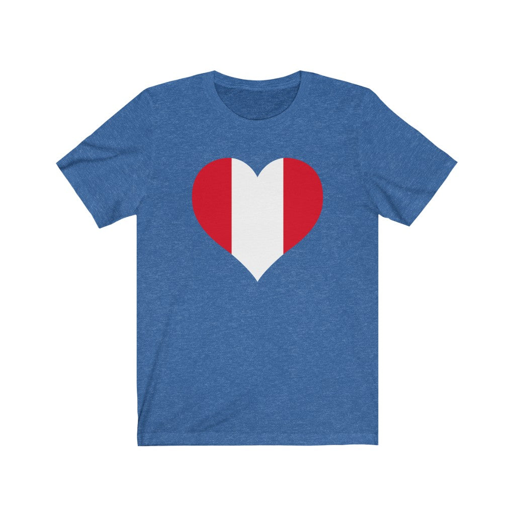 Peru Heart Flag Premium Tee - Unisex