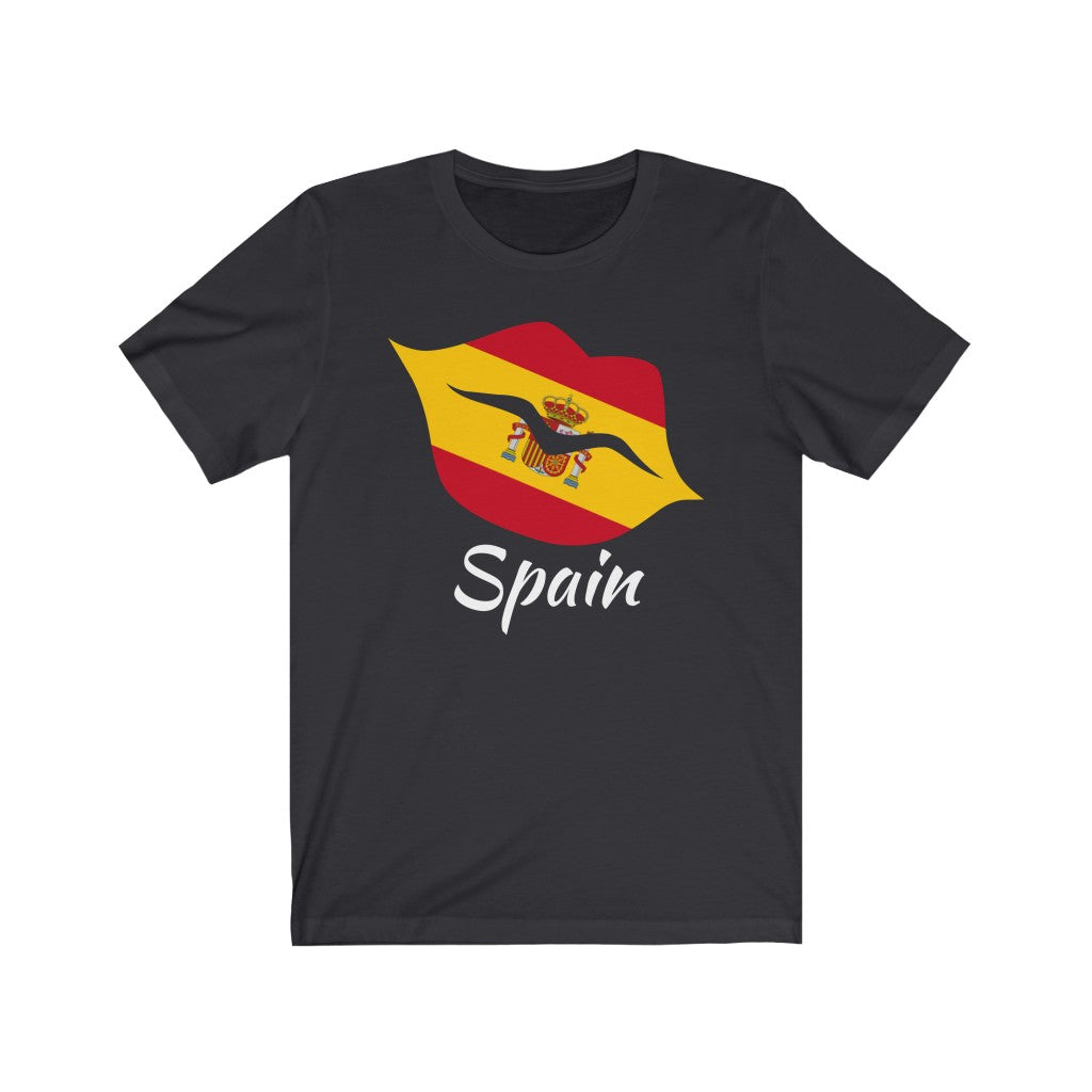 Spain Lips Flag Premium Tee 2 - Unisex