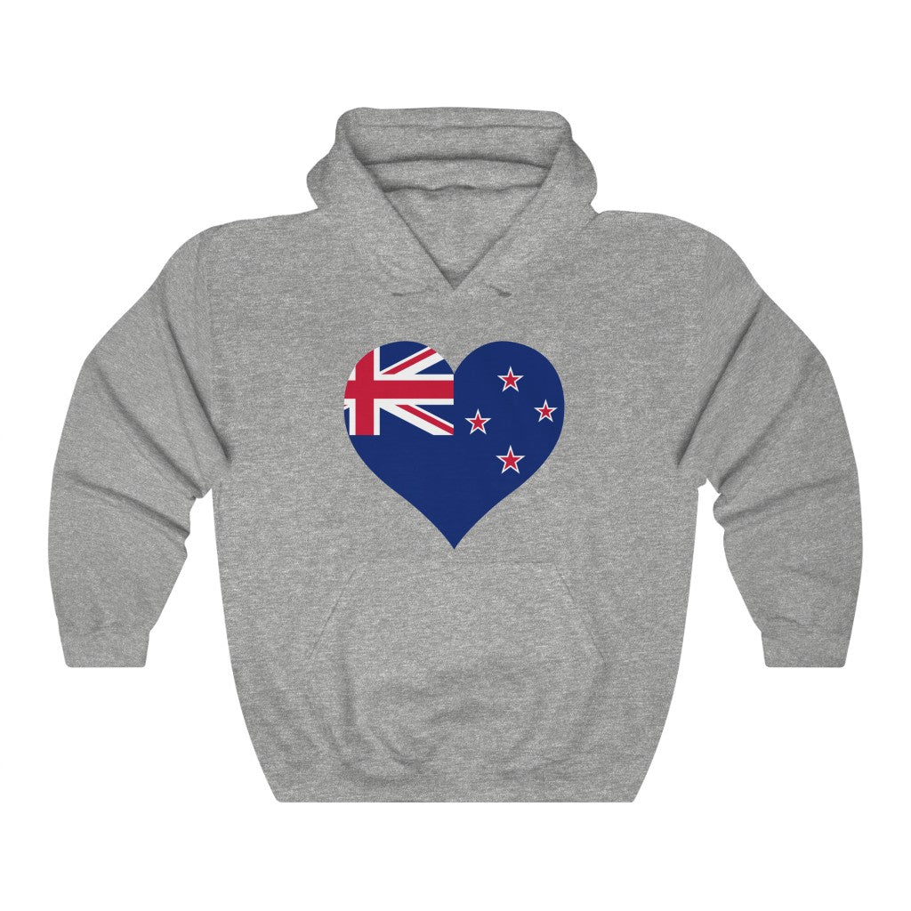 New Zealand Heart Flag Hoodie Sweatshirt - Unisex