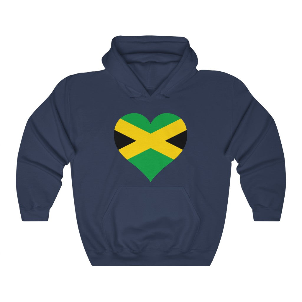 Jamaica Heart Flag Hoodie Sweatshirt - Unisex