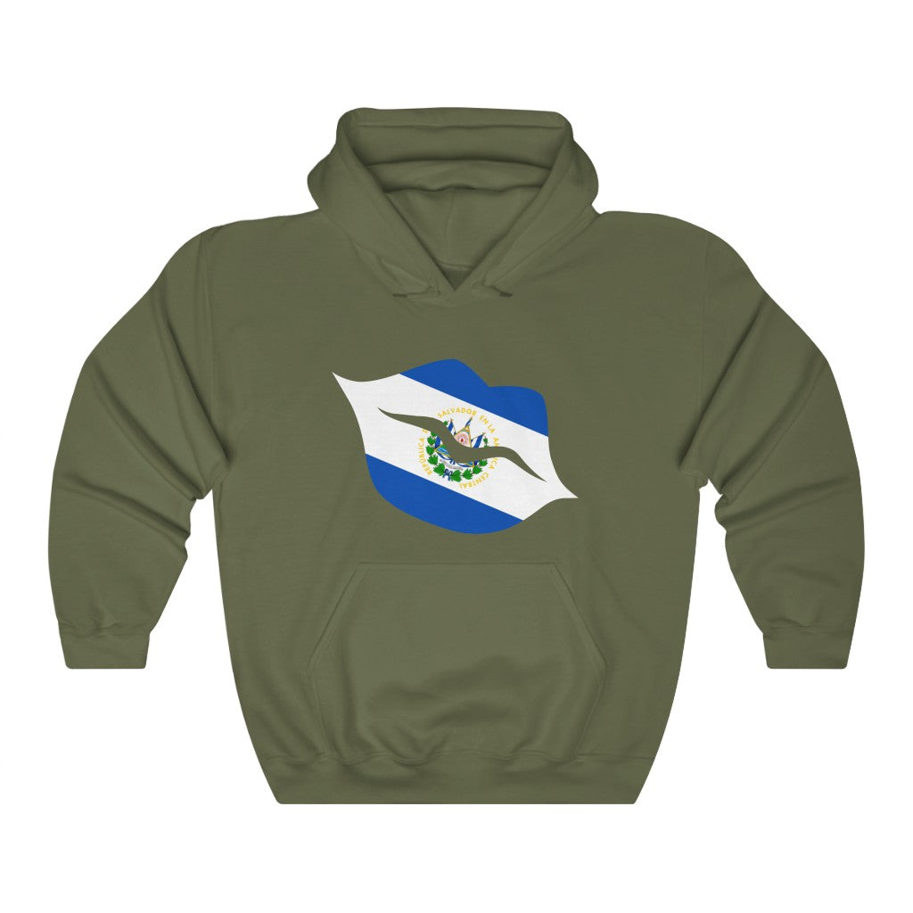 El Salvador Lips Flag Hoodie Sweatshirt - Unisex