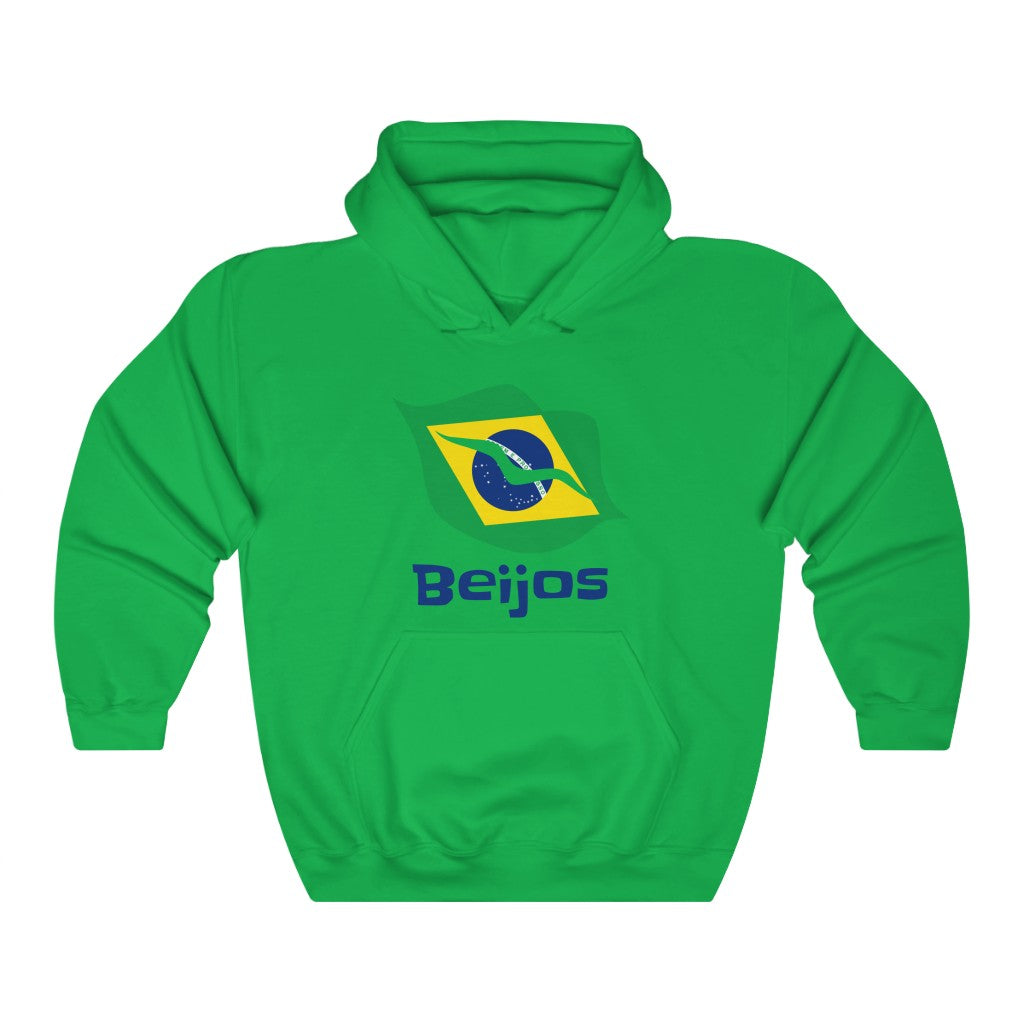 Brazil (Beijos) Lips Flag Hooded Sweatshirt 1c - Unisex