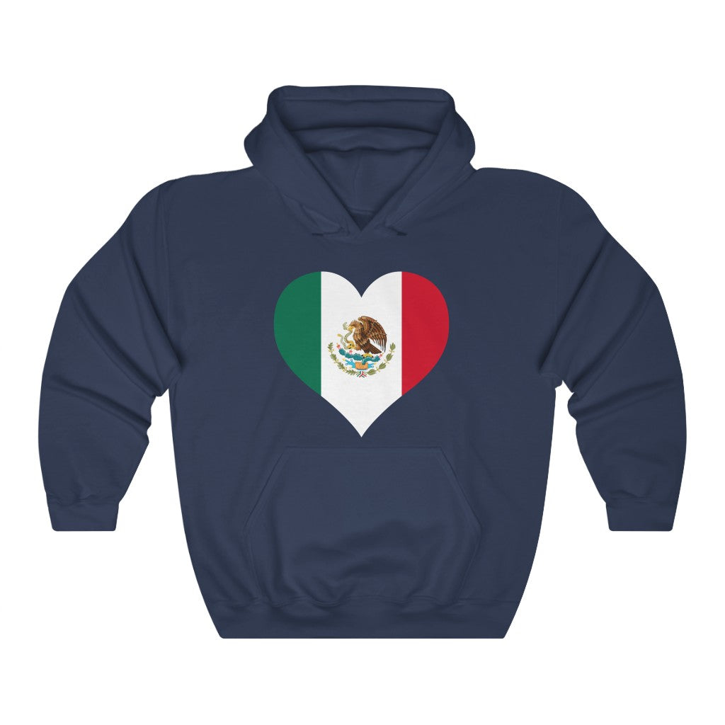 Mexico Heart Flag Hoodie Sweatshirt - Unisex