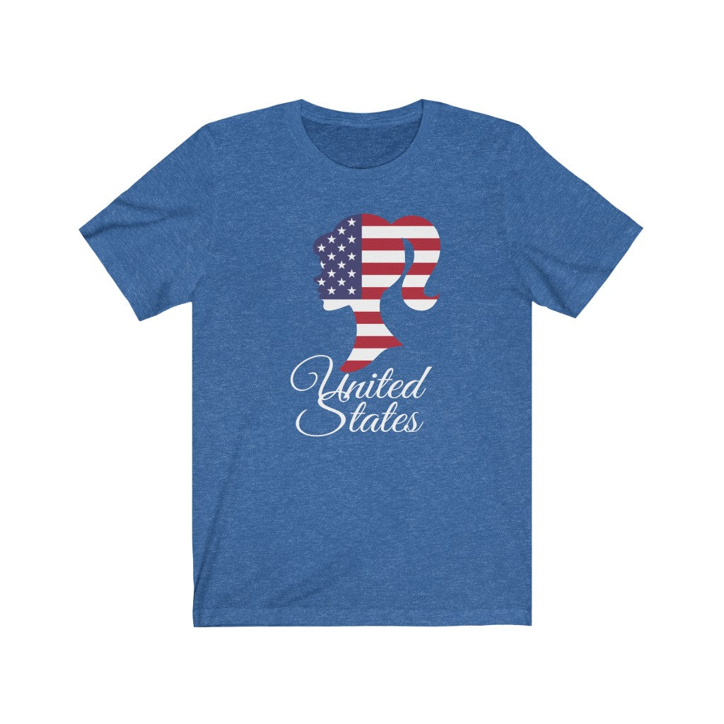 United States of America Girl Flag Premium Tee 2 - Unisex