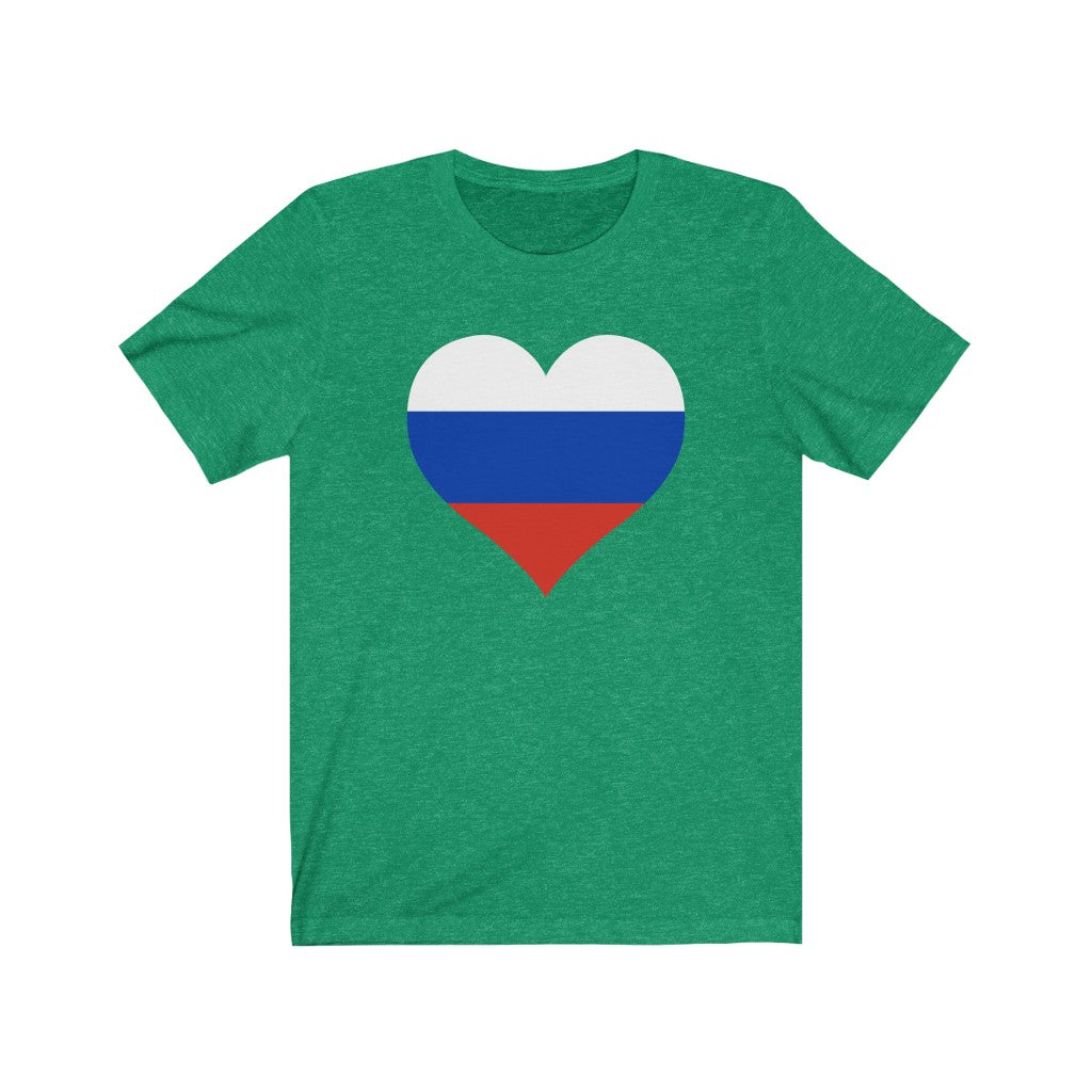Russia Heart Flag Premium Tee - Unisex