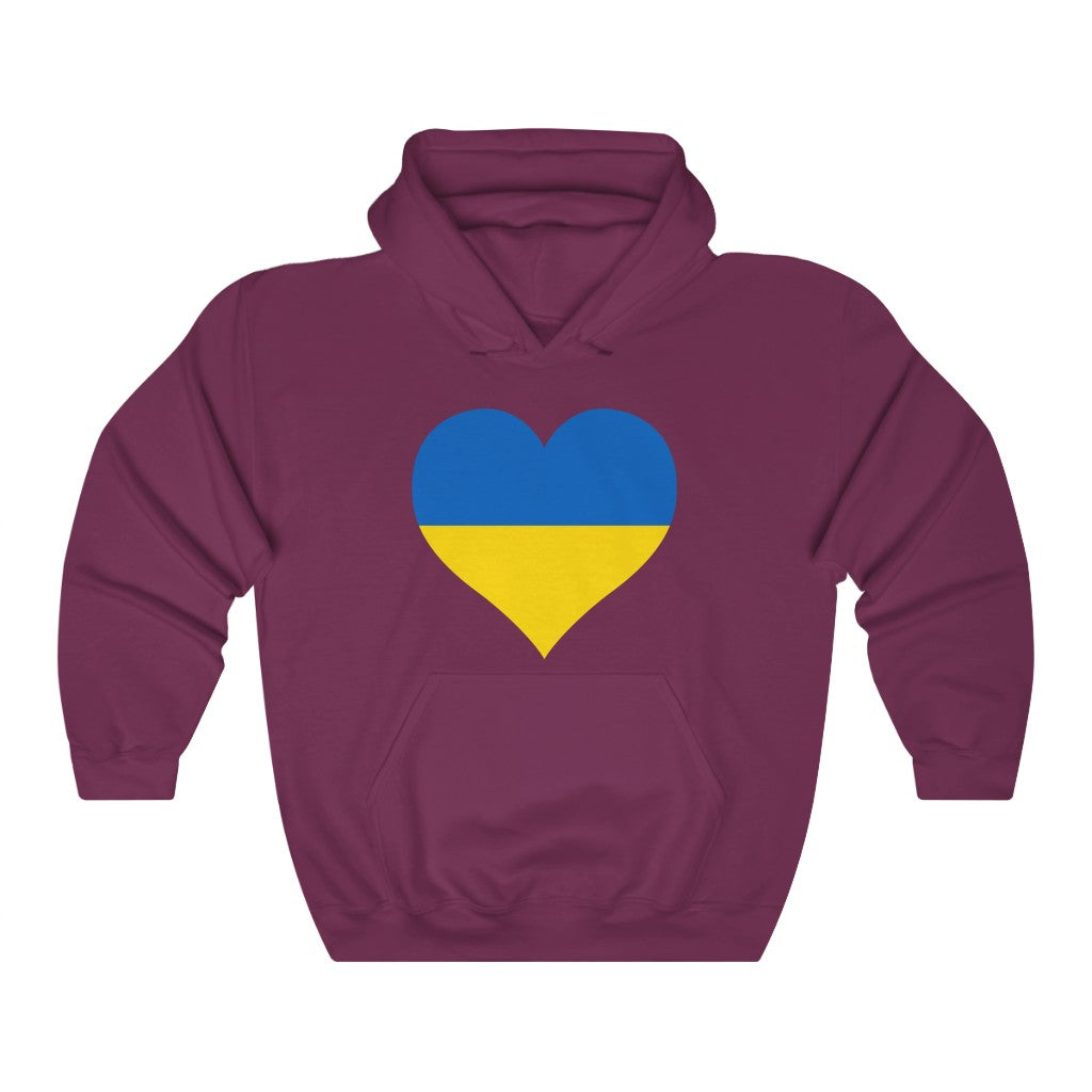 Ukraine Heart Flag Hoodie Sweatshirt - Unisex