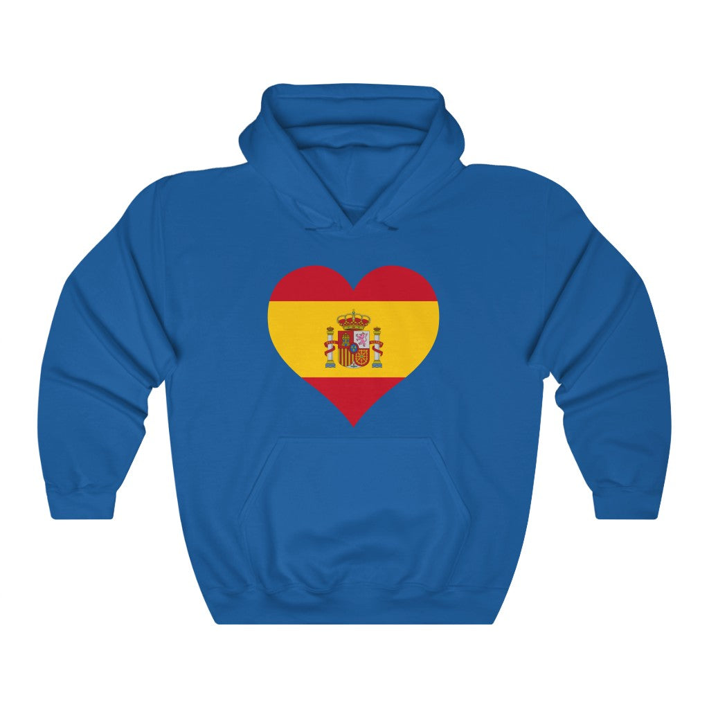 Spain Heart Flag Hoodie Sweatshirt - Unisex