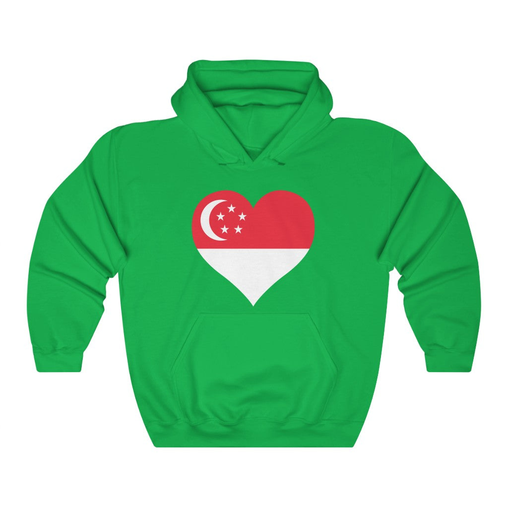 Singapore Heart Flag Hoodie Sweatshirt - Unisex