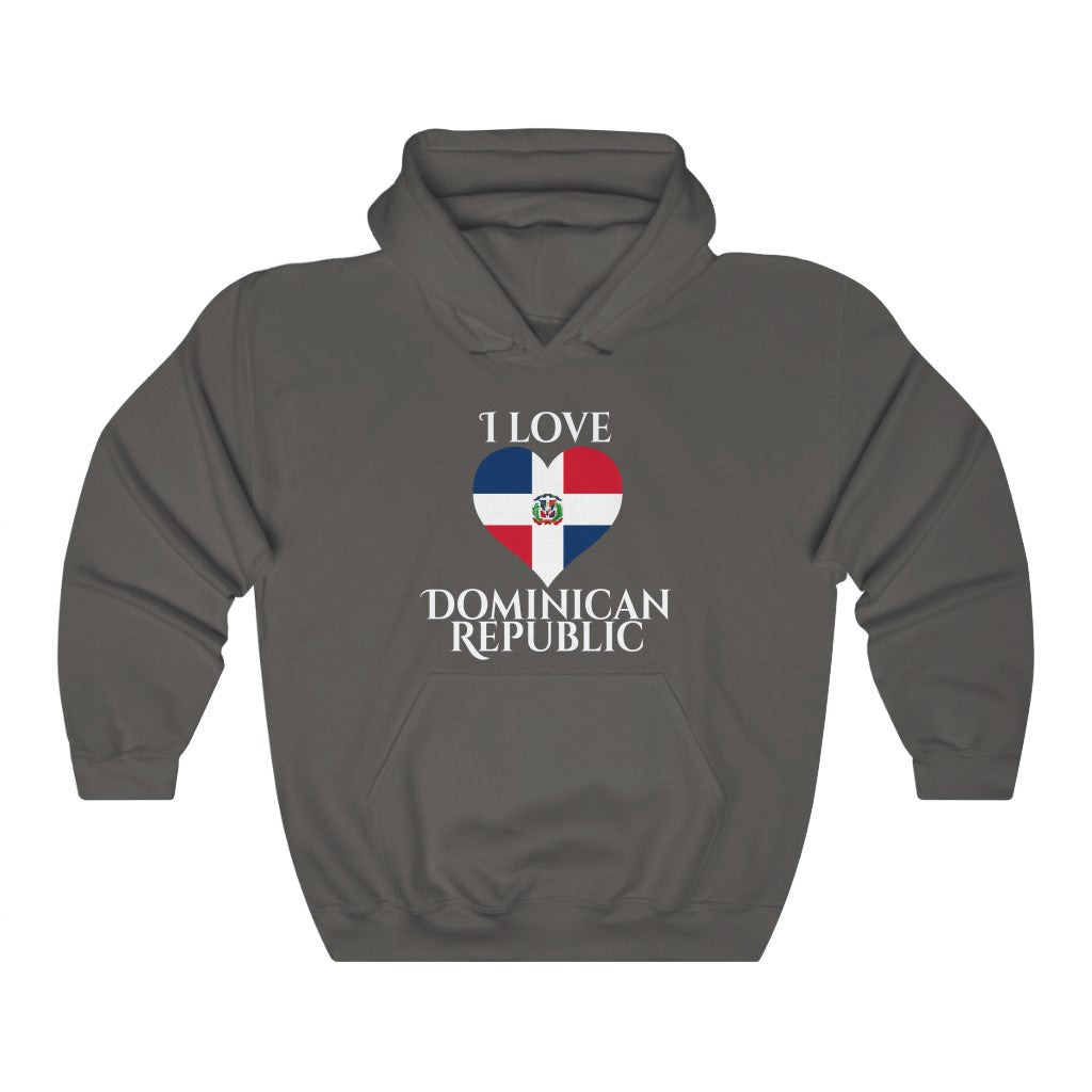 Dominican Republic Heart Flag Hoodie Sweatshirt 2 - Unisex