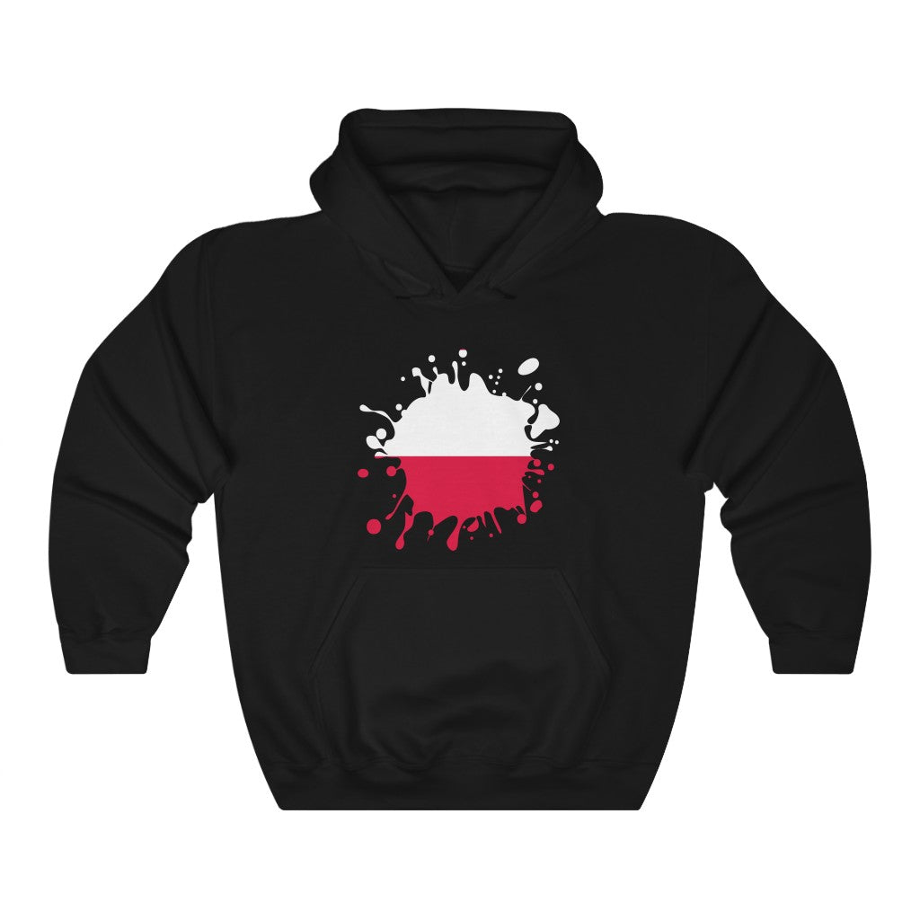 Poland Splat Flag Hoodie Sweatshirt - Unisex