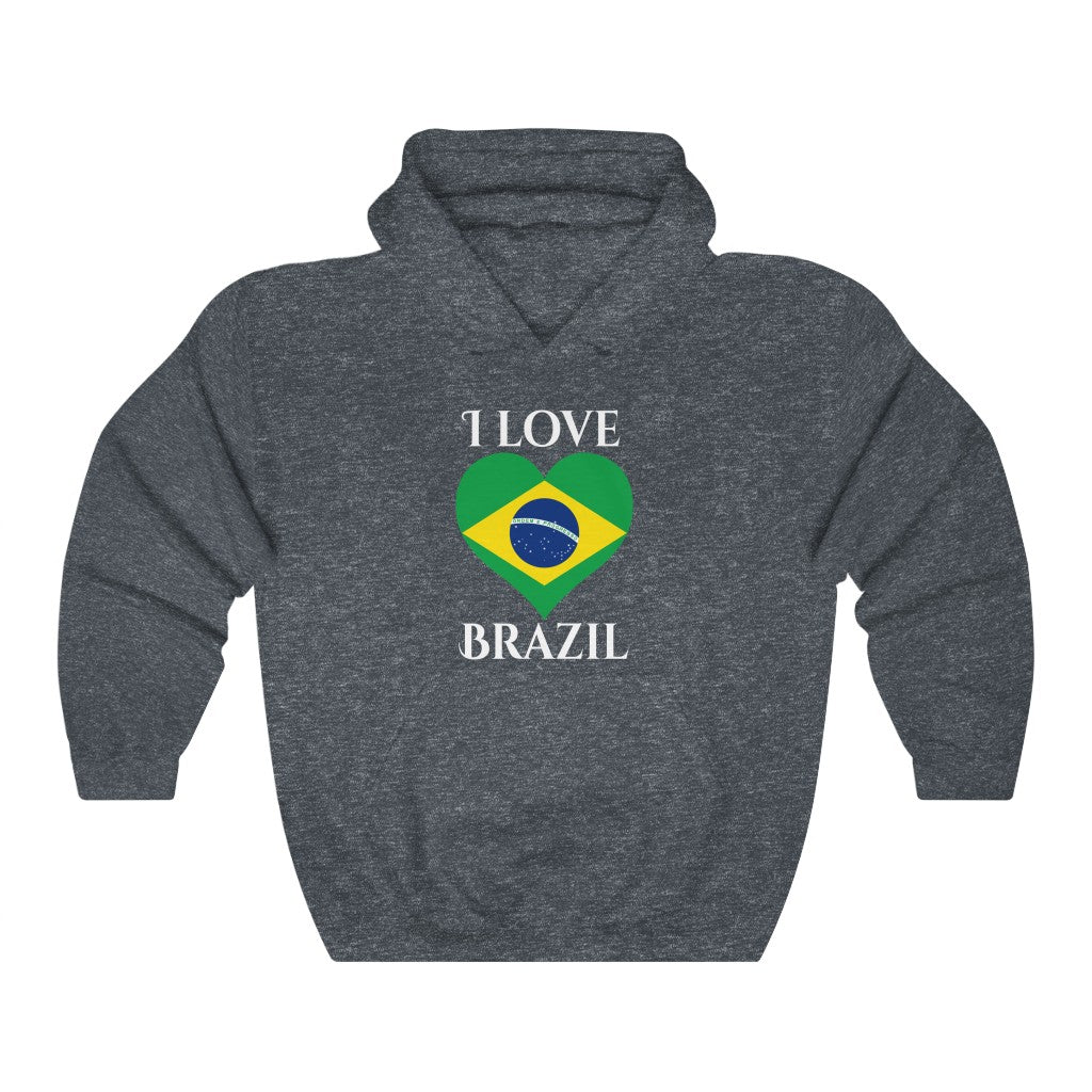 Brazil Heart Flag Hoodie Sweatshirt 2 - Unisex