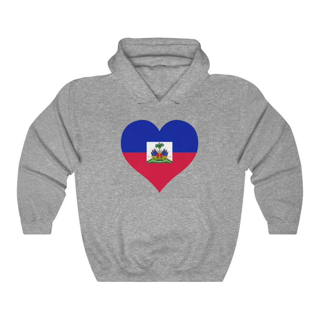 Haiti Heart Flag Hoodie Sweatshirt - Unisex