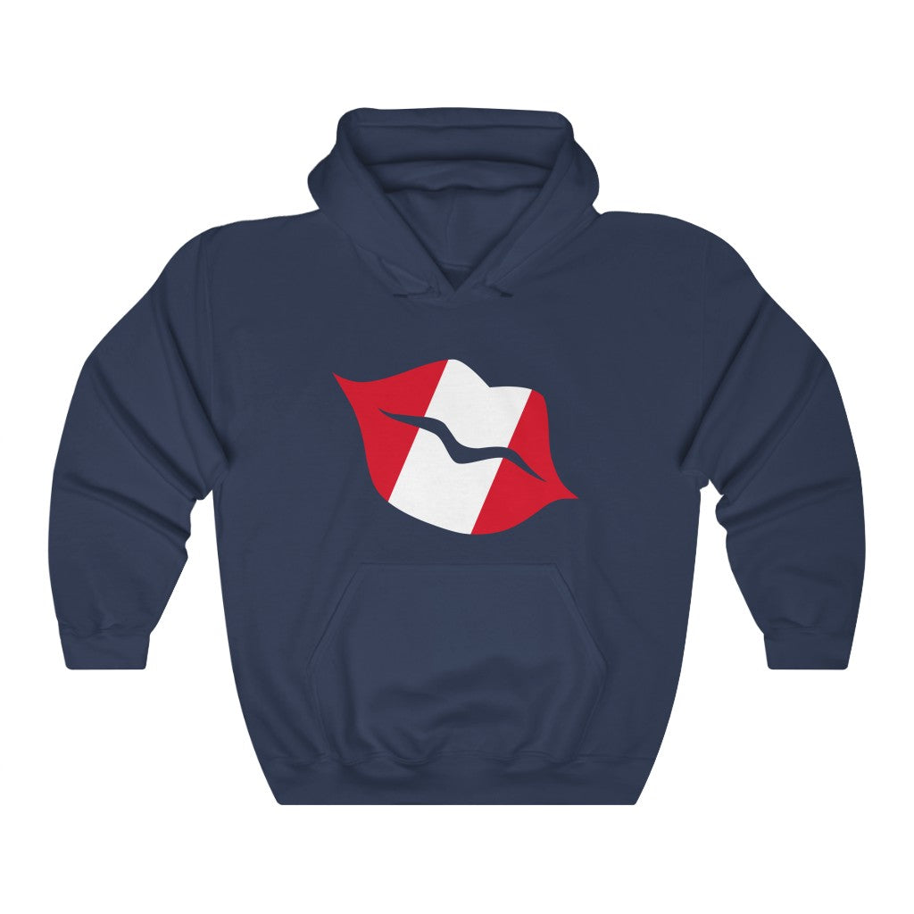 Peru Lips Flag Hoodie Sweatshirt - Unisex