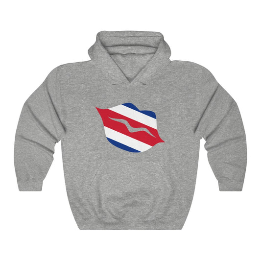 Costa Rica Lips Flag Hoodie Sweatshirt - Unisex