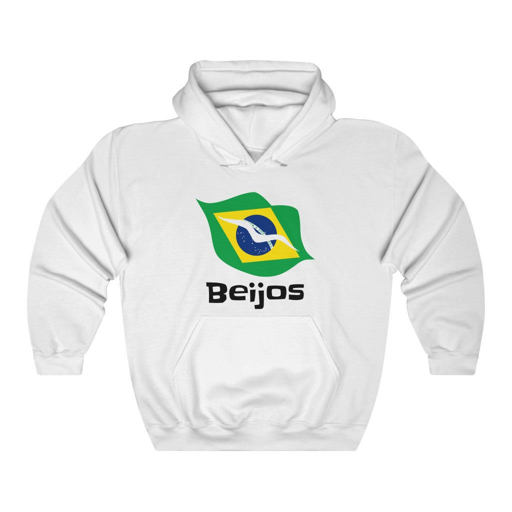 Brazil (Beijos) Lips Flag Hooded Sweatshirt 1 - Unisex