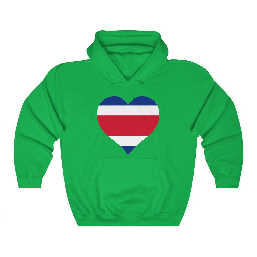Costa Rica Heart Flag Hoodie Sweatshirt - Unisex