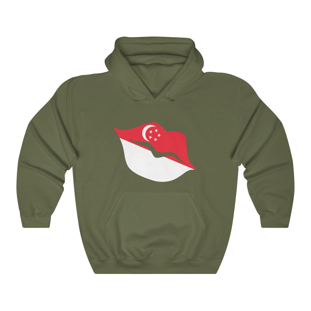 Singapore Lips Flag Hoodie Sweatshirt - Unisex