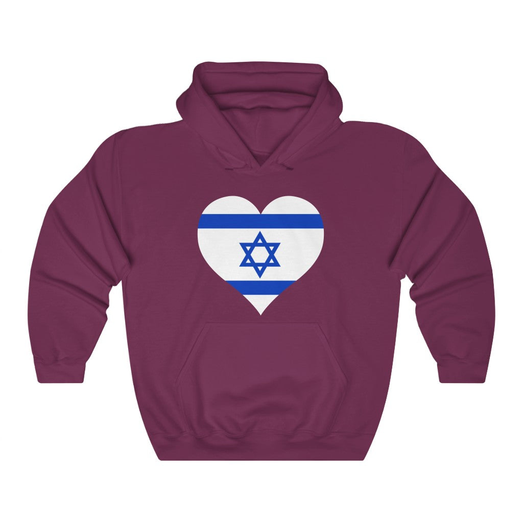 Israel Heart Flag Hoodie Sweatshirt - Unisex