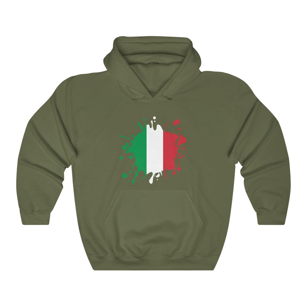 Italy Splat Flag Hoodie Sweatshirt - Unisex